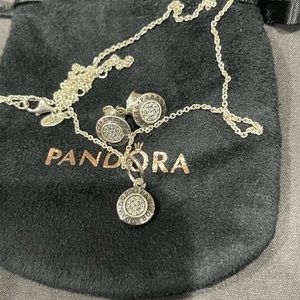 Preloved Pandora earrings and necklace